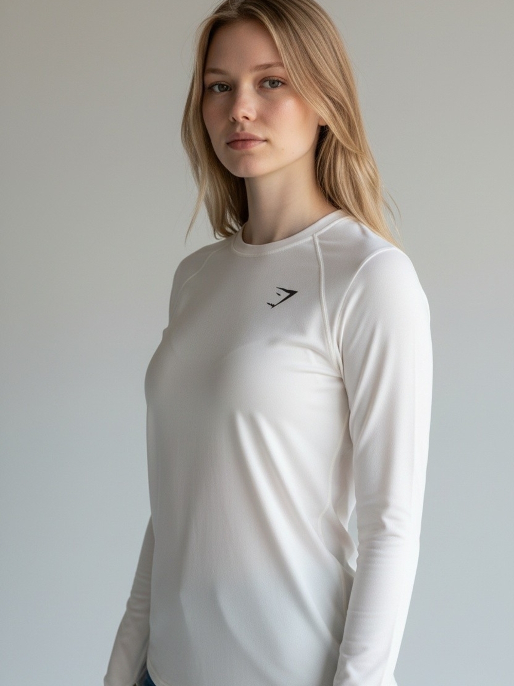 Gymshark Women’s White Long-Sleeve Performance Top
